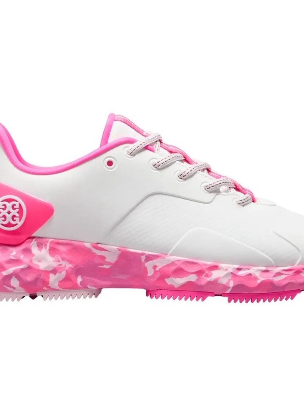 G/FORE Kids White and Hot Pink Camo Golf Sneaker